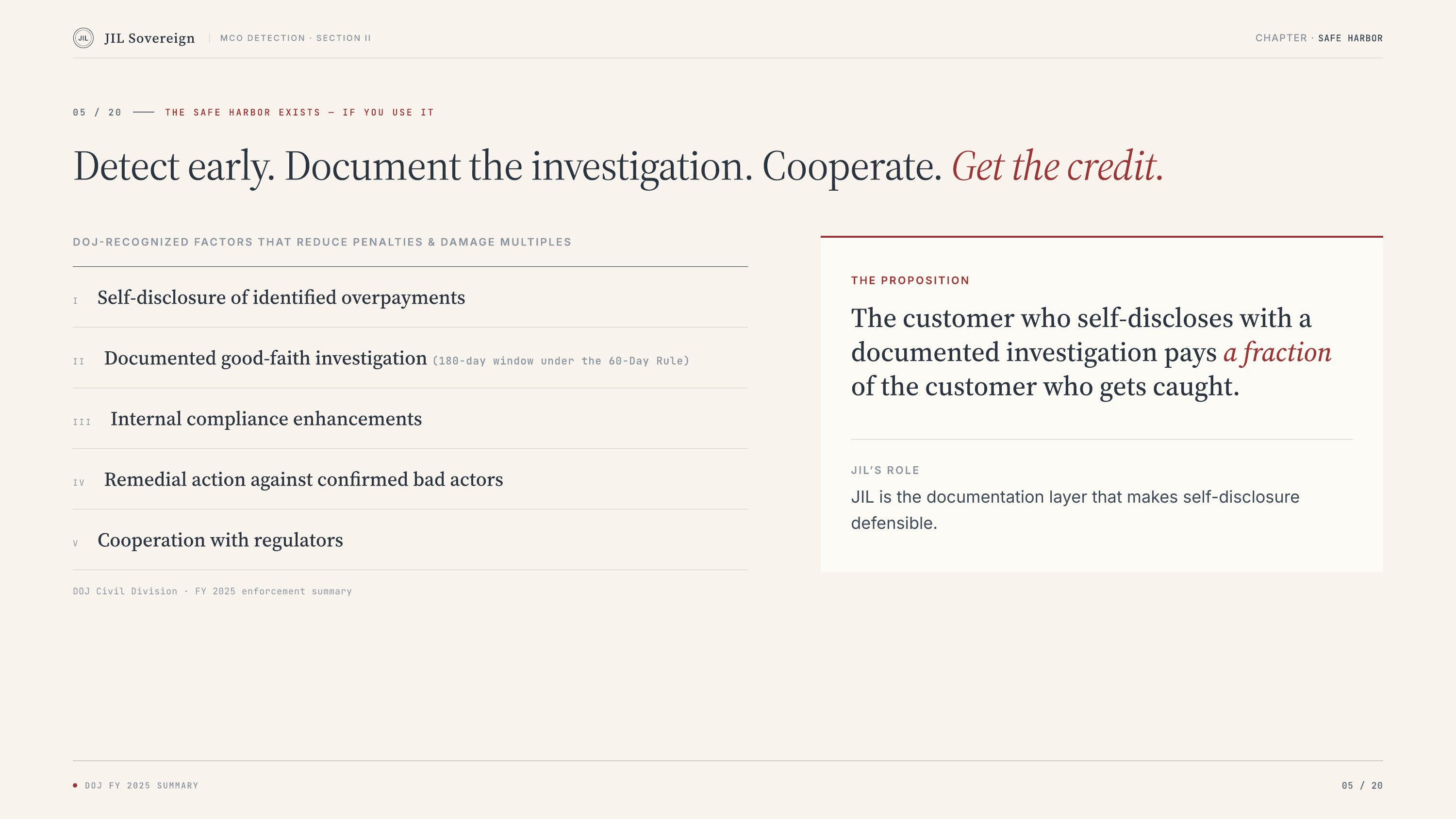 Slide 5: Safe harbor - if you use it.